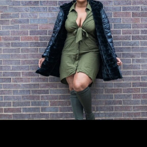 Fashion To Figure Button Up Dress 1X - Picture 1 of 5